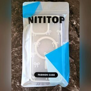 New NITITOP Iphone 15 Pro Max Clear Fashion Phone Case With Bows